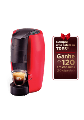 Cafeteira Espresso LOV Premium Vermelha Metalizada Automatica - TRES 3 Coracoes
